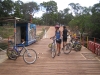 Crossing the Jardine River on the ferry. This signifies the final leg to the tip.