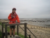 Gaye at beach near the mouth of the Thames river