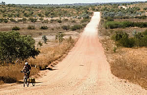 Gaye on the road to Lawn Hill NP 10/7/00