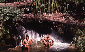 Mark and Ed cooling off in Lawn Hill Gorge 11/7/00