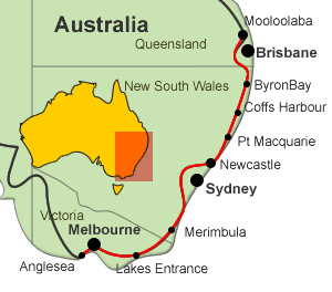 Around Australia by bike, Melbourne to Brisbane