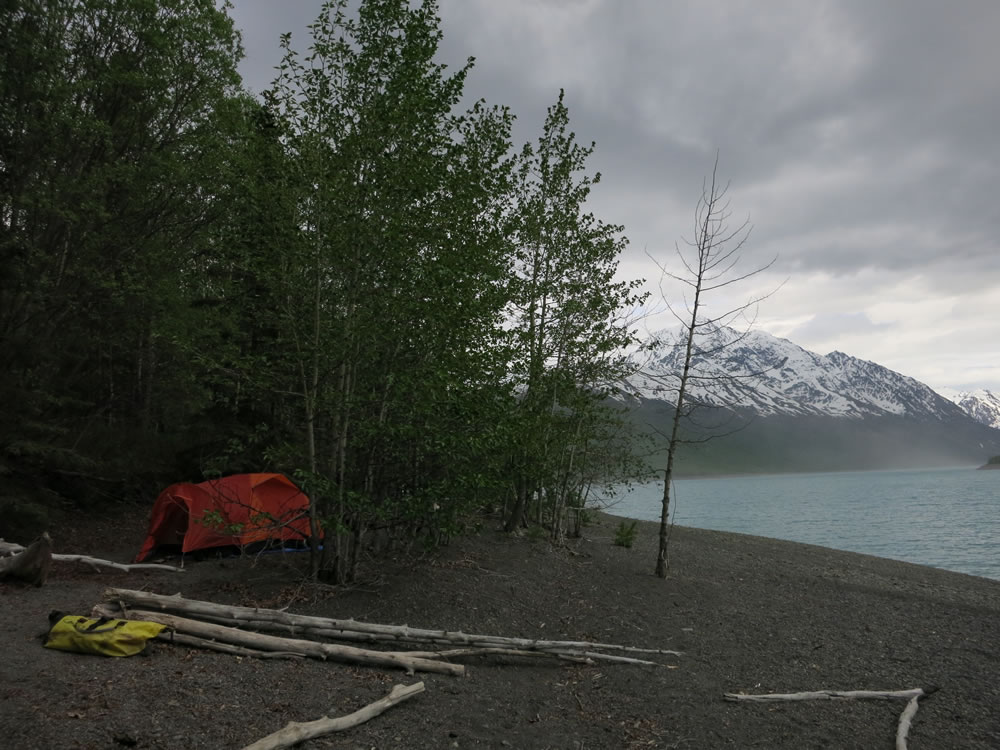  It was a great ride along the lake edge trail to a perfect secluded bush camp and a peaceful first night.